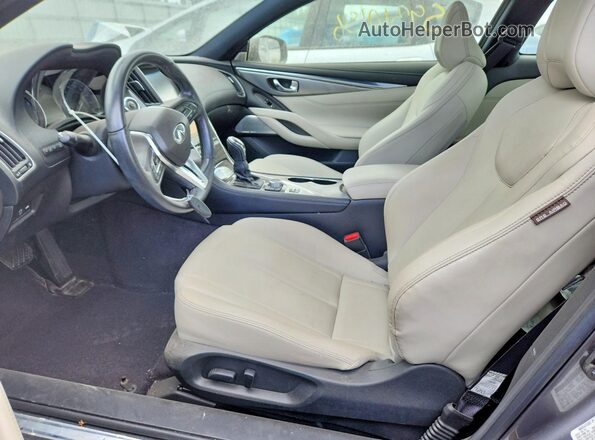JN1CV7EL2HM320065 2017 INFINITI Q60 Серый Вид салона спереди