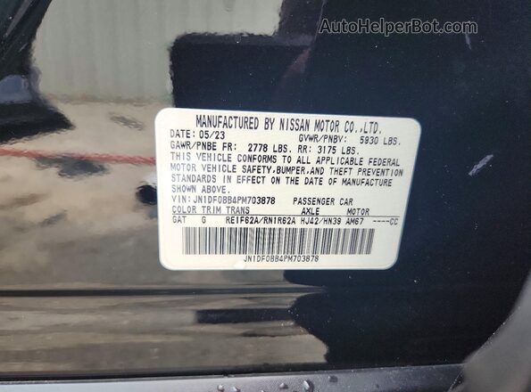 JN1DF0BB4PM703878 2023 NISSAN ARIYA Черный Вид наклейки с VIN-кодом