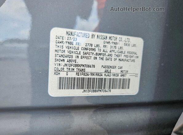 JN1DF0BBXPM706476 2023 NISSAN ARIYA Gray Панорамний вид салону 360°