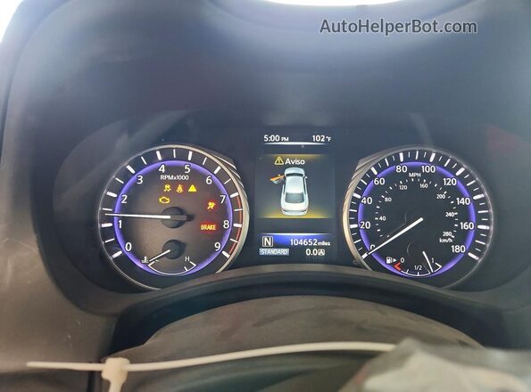 JN1EV7AP0HM743924 2017 INFINITI Q50 Gray Instrument cluster view