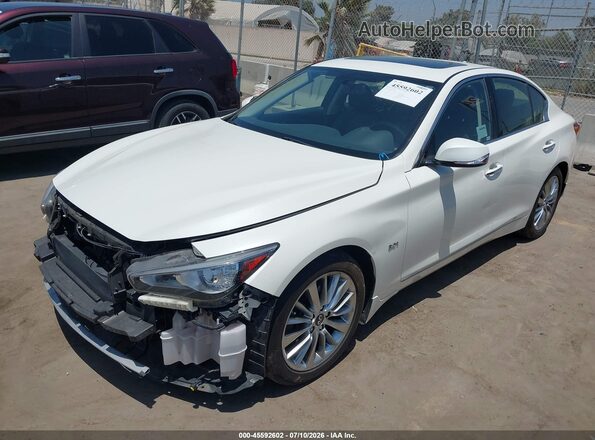 JN1EV7AP0KM514084 2019 INFINITI Q50 White Առջևի ձախ երեք քառորդ տեսարան