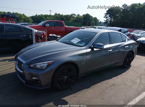 JN1EV7AP0KM541592 2019 INFINITI Q50 Gray Front left