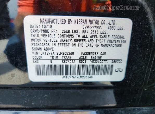 JN1EV7AP2LM205346 2020 INFINITI Q50 Black Շարժիչի բաժամունքի տեսք