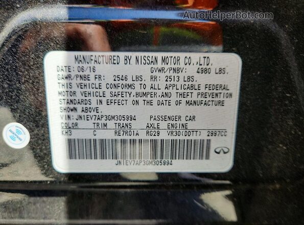 JN1EV7AP3GM305994 2016 INFINITI Q50 Black Շարժիչի բաժամունքի տեսք