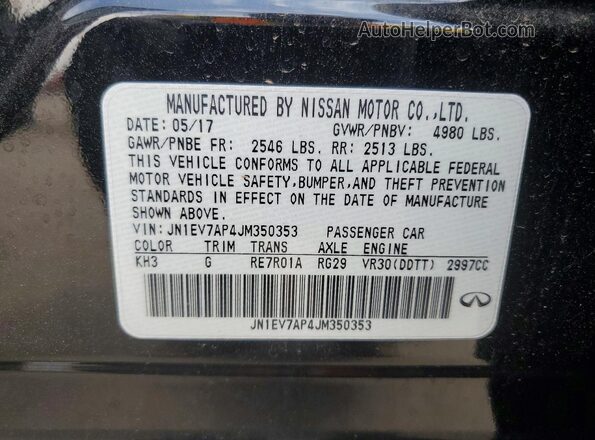 JN1EV7AP4JM350353 2018 INFINITI Q50 Черный Вид подкапотного пространства