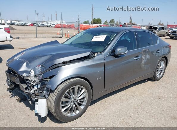 JN1EV7AP4KM511611 2019 INFINITI Q50 Silver წინა მარცხენა ხედი სამი მეოთხედიდან