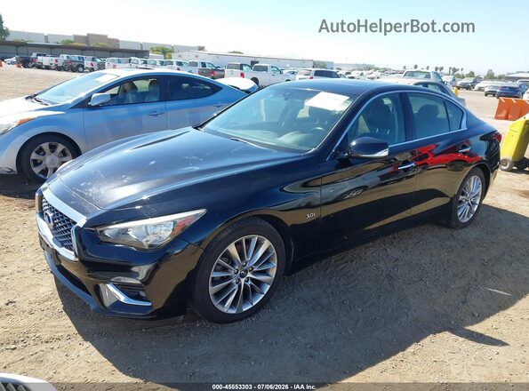 JN1EV7AP6JM355909 2018 INFINITI Q50 Black წინა მარცხენა ხედი სამი მეოთხედიდან
