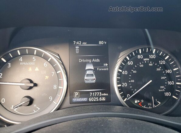 JN1EV7AP6KM516146 2019 INFINITI Q50 White Вид щитка приладів