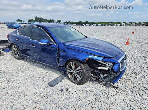 JN1EV7AP6KM541709 2019 INFINITI Q50 Blue Delantero derecho