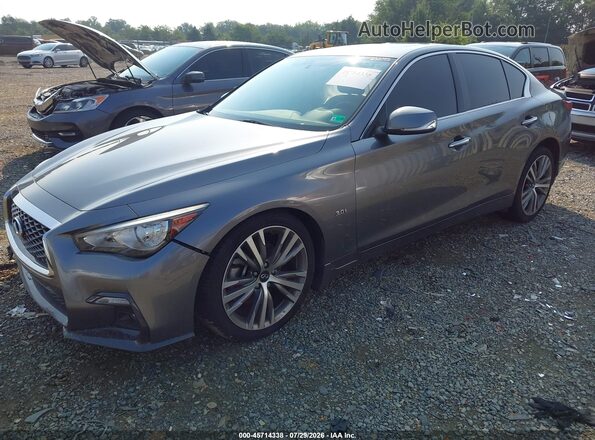JN1EV7AP7JM364053 2018 INFINITI Q50 Серый Передняя левая четверть