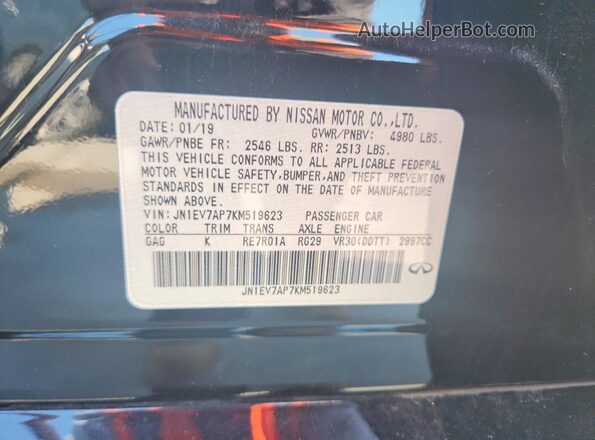 JN1EV7AP7KM519623 2019 INFINITI Q50 Black Вид підкапотного простору