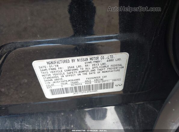 JN1EV7AP8JM364885 2018 INFINITI Q50 Black Vista del compartimento del motor