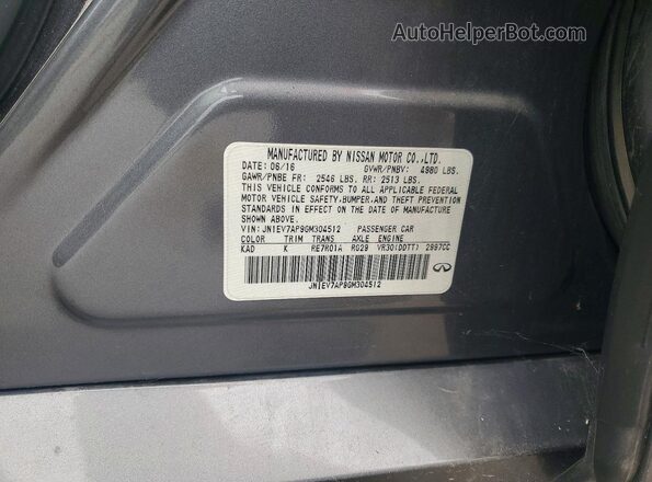 JN1EV7AP9GM304512 2016 INFINITI Q50 Gray ძრავის განყოფილების ხედი