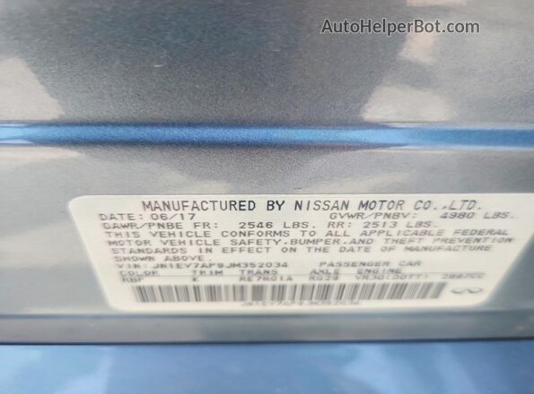 JN1EV7AP9JM352034 2018 INFINITI Q50 Blue Vista del compartimento del motor