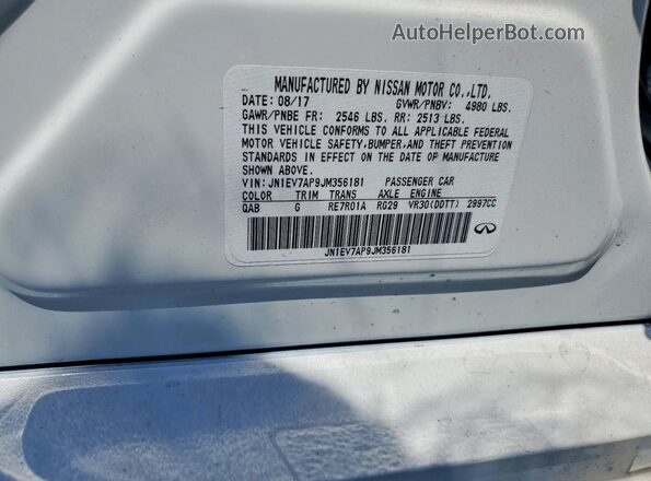 JN1EV7AP9JM356181 2018 INFINITI Q50 White Вид підкапотного простору