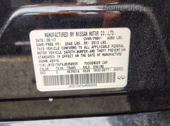 JN1EV7AP9JM356505 2018 INFINITI Q50 Черный Вид подкапотного пространства
