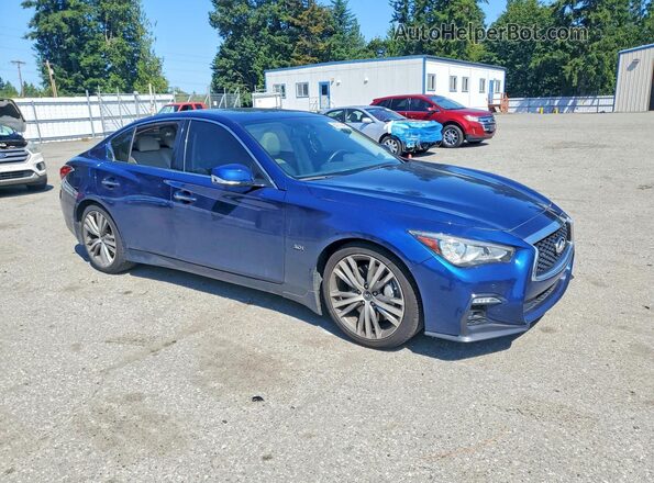 JN1EV7AP9JM358528 2018 INFINITI Q50 Blue Առջևի աջ