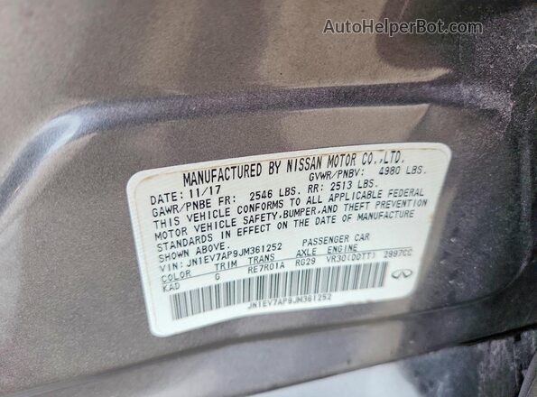 JN1EV7AP9JM361252 2018 INFINITI Q50 Gray Вид підкапотного простору