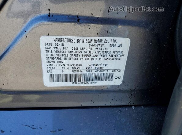 JN1EV7AP9JM366970 2018 INFINITI Q50 Gray Widok komory silnika