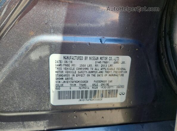 JN1EV7APXGM304826 2016 INFINITI Q50 Серый Вид подкапотного пространства