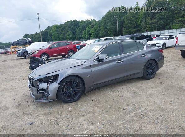 JN1EV7APXJM366508 2018 INFINITI Q50 Gray Առջևի ձախ երեք քառորդ տեսարան
