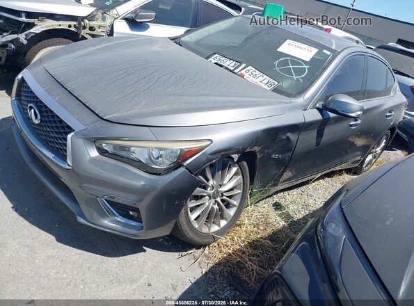 JN1EV7APXKM511712 2019 INFINITI Q50 Gray Առջևի ձախ երեք քառորդ տեսարան