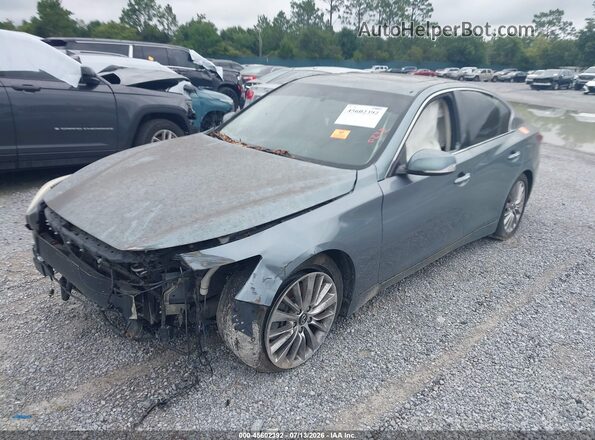 JN1EV7APXLM207071 2020 INFINITI Q50 Blue Առջևի ձախ երեք քառորդ տեսարան