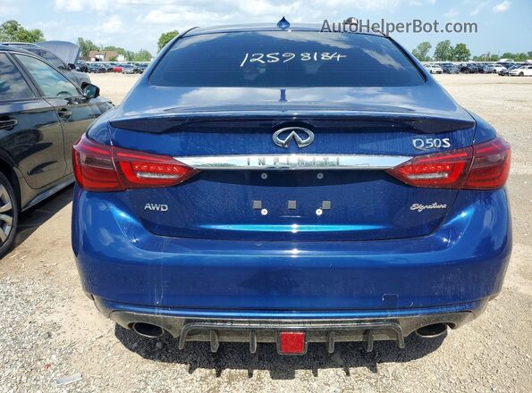 JN1EV7AR0JM611897 2018 INFINITI Q50 Blue Вид ззаду