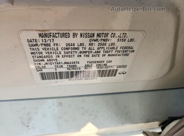 JN1EV7AR1JM442974 2018 INFINITI Q50 White Вид підкапотного простору