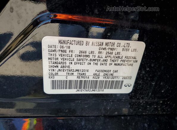 JN1EV7AR2JM612016 2018 INFINITI Q50 Black Շարժիչի բաժամունքի տեսք
