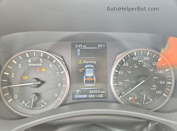 JN1EV7AR2KM554491 2019 INFINITI Q50 Black Vista del cuadro de instrumentos