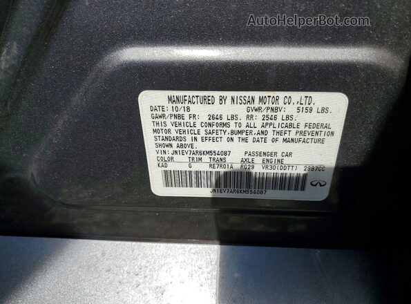 JN1EV7AR6KM554087 2019 INFINITI Q50 Black Շարժիչի բաժամունքի տեսք