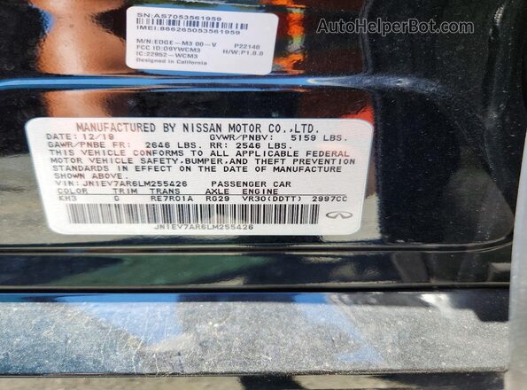 JN1EV7AR6LM255426 2020 INFINITI Q50 Black Вид підкапотного простору