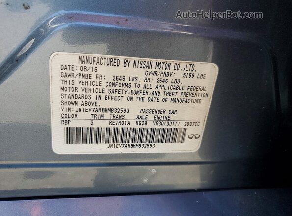 JN1EV7AR8HM832593 2017 INFINITI Q50 Синий Вид подкапотного пространства