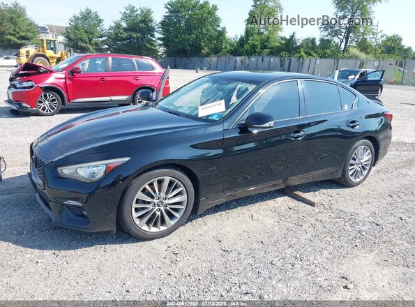 JN1EV7AR9JM436601 2018 INFINITI Q50 Black წინა მარცხენა ხედი სამი მეოთხედიდან