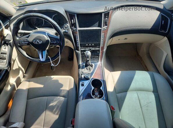 JN1EV7AR9KM553550 2019 INFINITI Q50 White Առջևի վահանակի տեսք