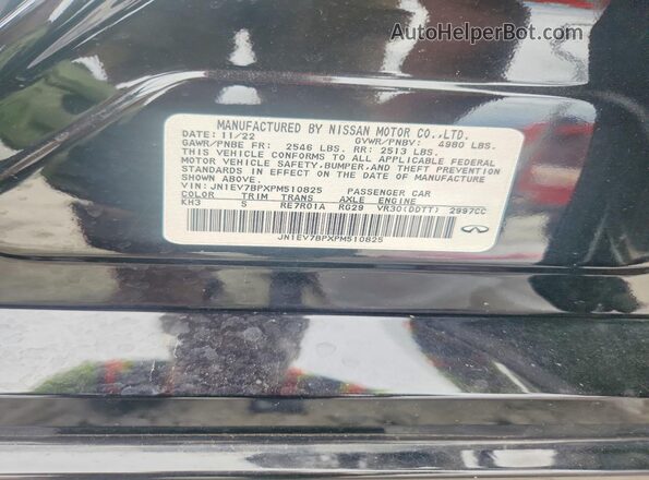 JN1EV7BPXPM510825 2023 INFINITI Q50 Black Widok naklejki z numerem VIN