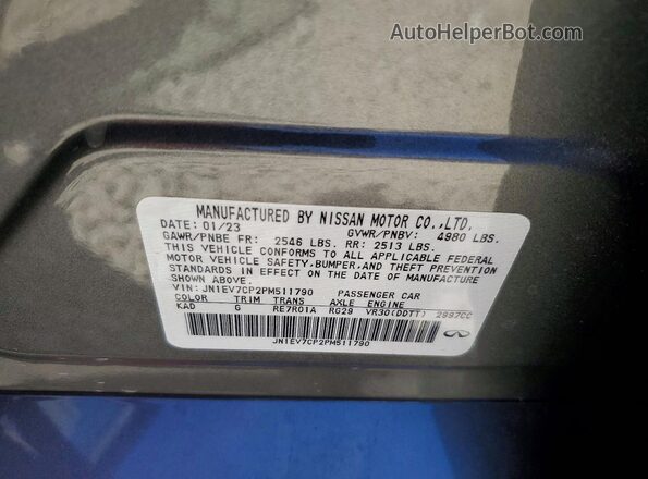 JN1EV7CP2PM511790 2023 INFINITI Q50 Gray ძრავის განყოფილების ხედი