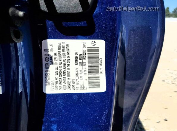 JN1EV7EK0JM340479 2018 INFINITI Q60 Blue VIN կոդի պիտակի տեսք