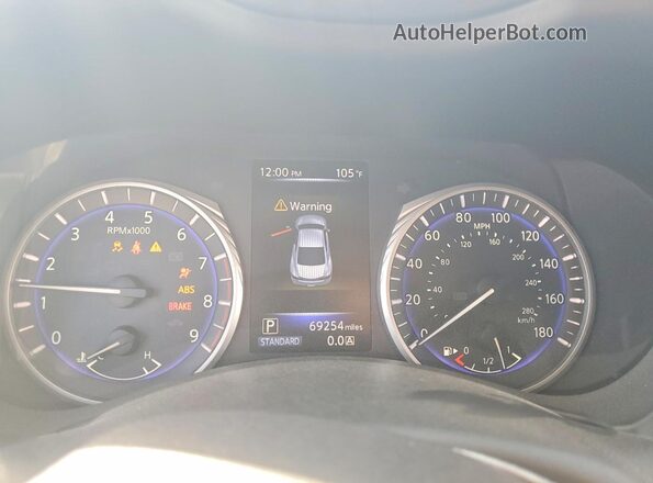 JN1EV7EK0JM341535 2018 INFINITI Q60 Silver Instrument cluster view