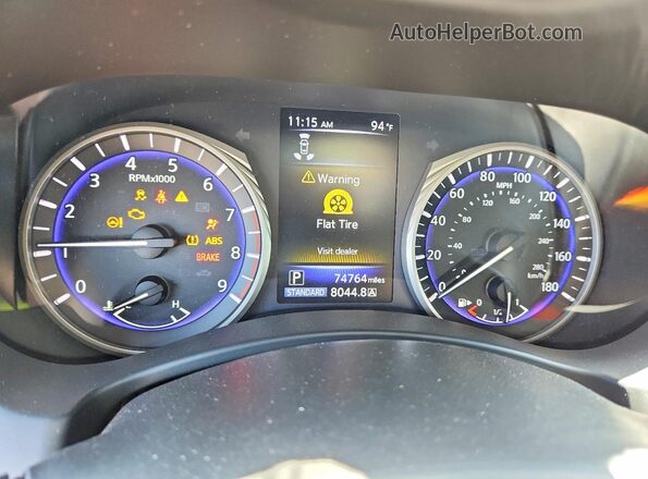 JN1EV7EK7JM341810 2018 INFINITI Q60 Black Instrument cluster view