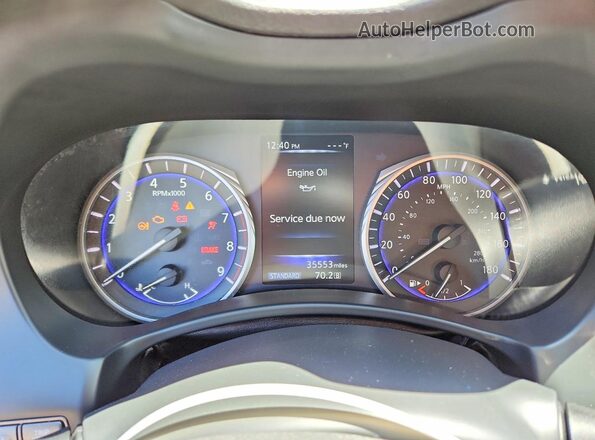 JN1EV7EK9JM340884 2018 INFINITI Q60 Silver Instrument cluster view