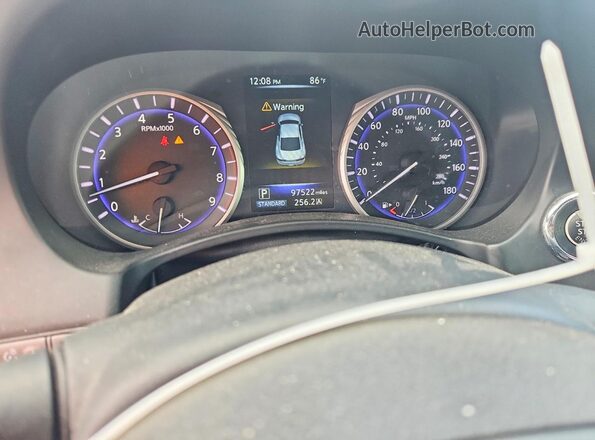 JN1EV7EL0HM554567 2017 INFINITI Q60 White ხელსაწყოთა პანელის ხედი