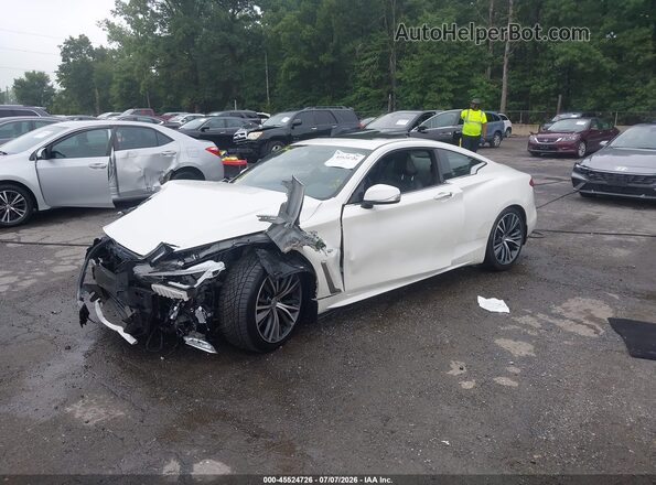 JN1EV7EL1JM390770 2018 INFINITI Q60 White Առջևի ձախ երեք քառորդ տեսարան