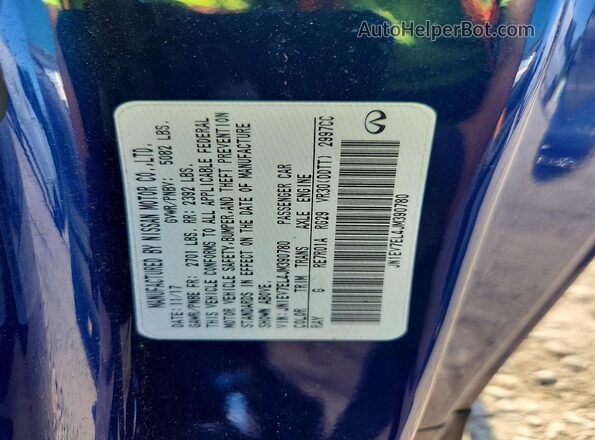 JN1EV7EL4JM390780 2018 INFINITI Q60 Blue Widok komory silnika