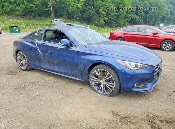 JN1EV7EL8KM290845 2019 INFINITI Q60 Синий Передняя правая четверть