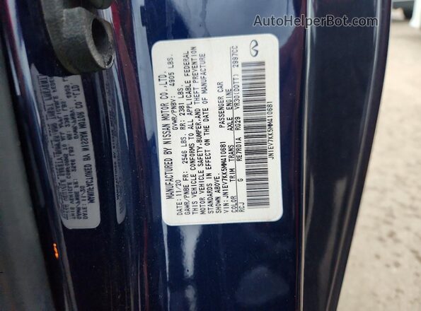 JN1EV7KK5MM410681 2021 INFINITI Q60 Blue Engine compartment view