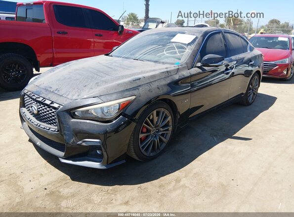 JN1FV7AP1KM760694 2019 INFINITI Q50 Black წინა მარცხენა ხედი სამი მეოთხედიდან