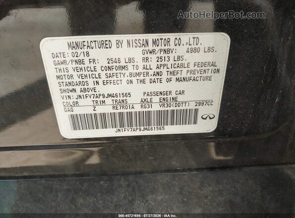 JN1FV7AP9JM461565 2018 INFINITI Q50 Black Widok komory silnika