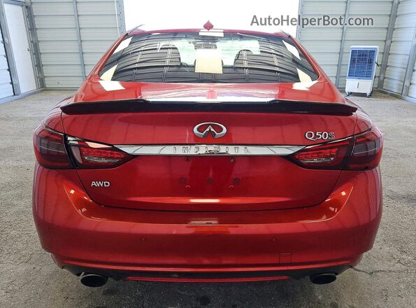 JN1FV7AR4JM481028 2018 INFINITI Q50 Red Вид ззаду